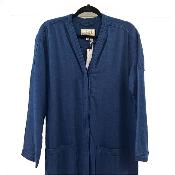 NWT FREE PEOPLE x Sandrine Rose Kimono Jumpsuit Sz Small Deep Blue Soft - Picture 4 of 10